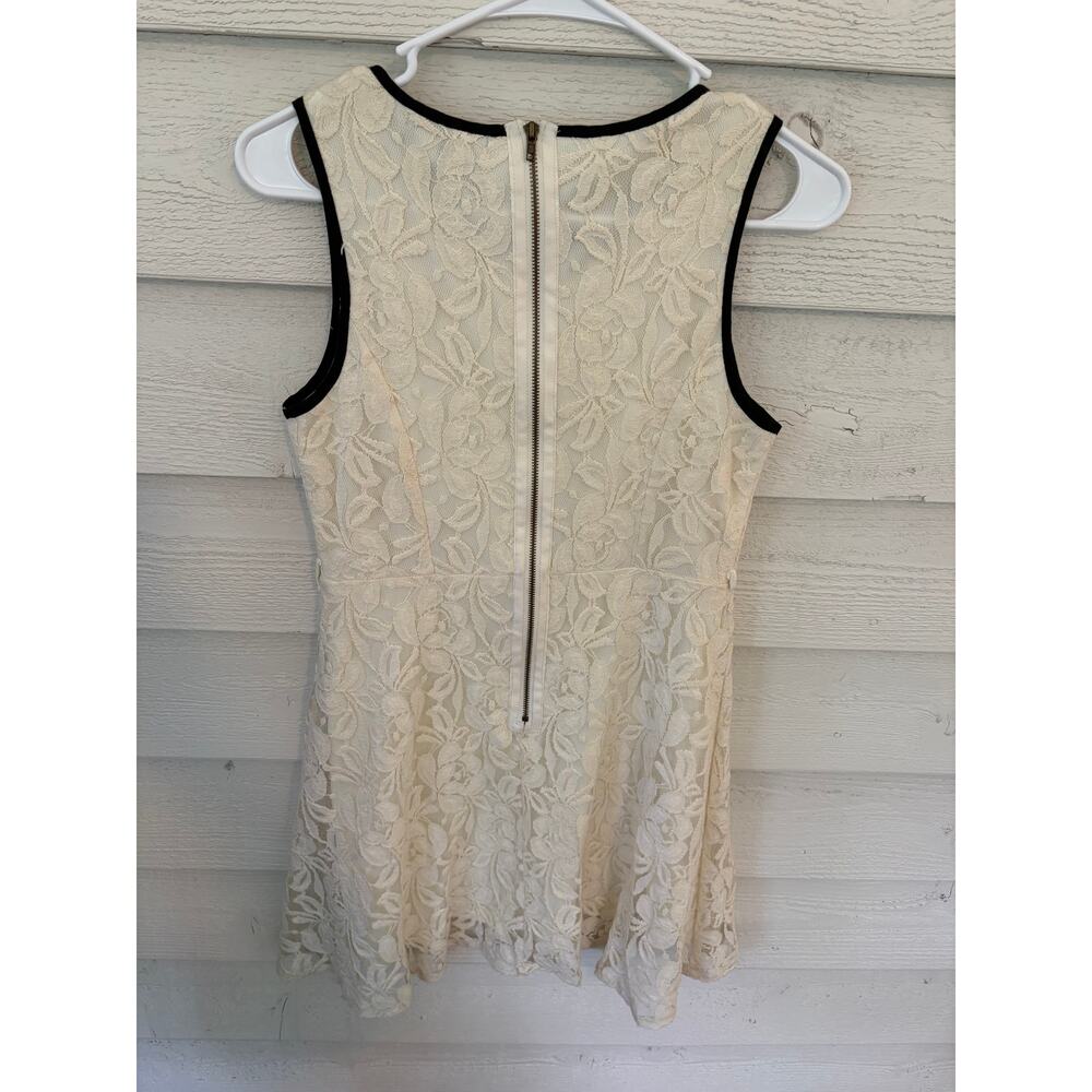 Max and Riley Ivory Lace Fit & Flare Dress Medium Sleeveless Floral Lace Dress - Picture 7 of 8